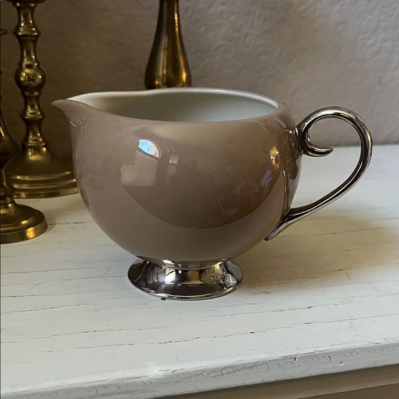 Flintridge China Cocoa and Silver Creamer - Picture 1 of 5